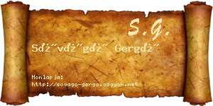 Sóvágó Gergő névjegykártya