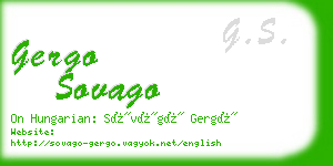 gergo sovago business card